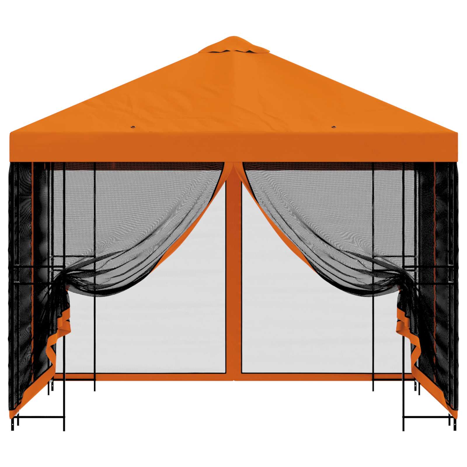 Tuin Gazebo met Zijwanden 3 x 3 m Oranje Polyester en staal image 5