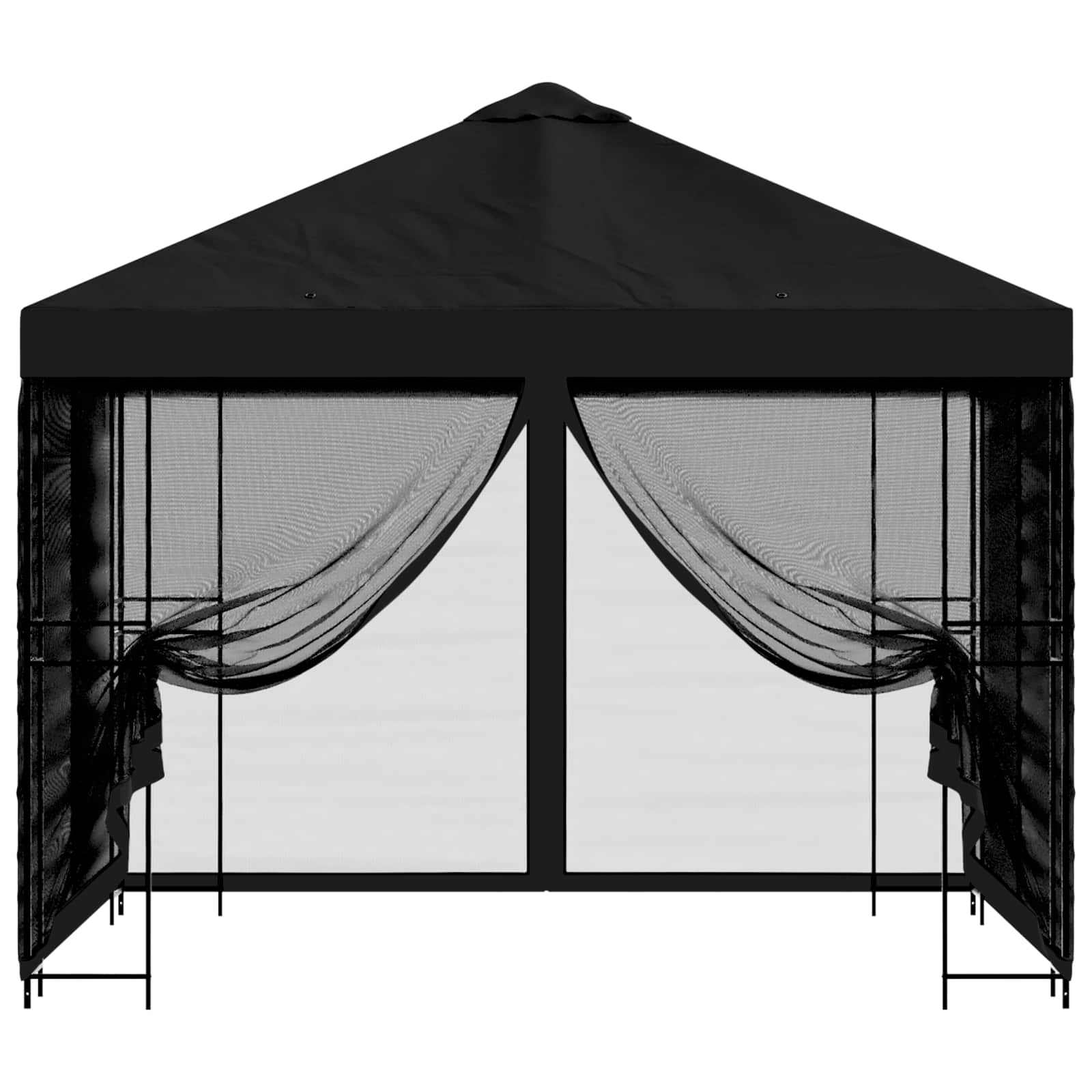 Tuin Gazebo met Zijwanden 3 x 3 m Zwart Polyester en staal image 5