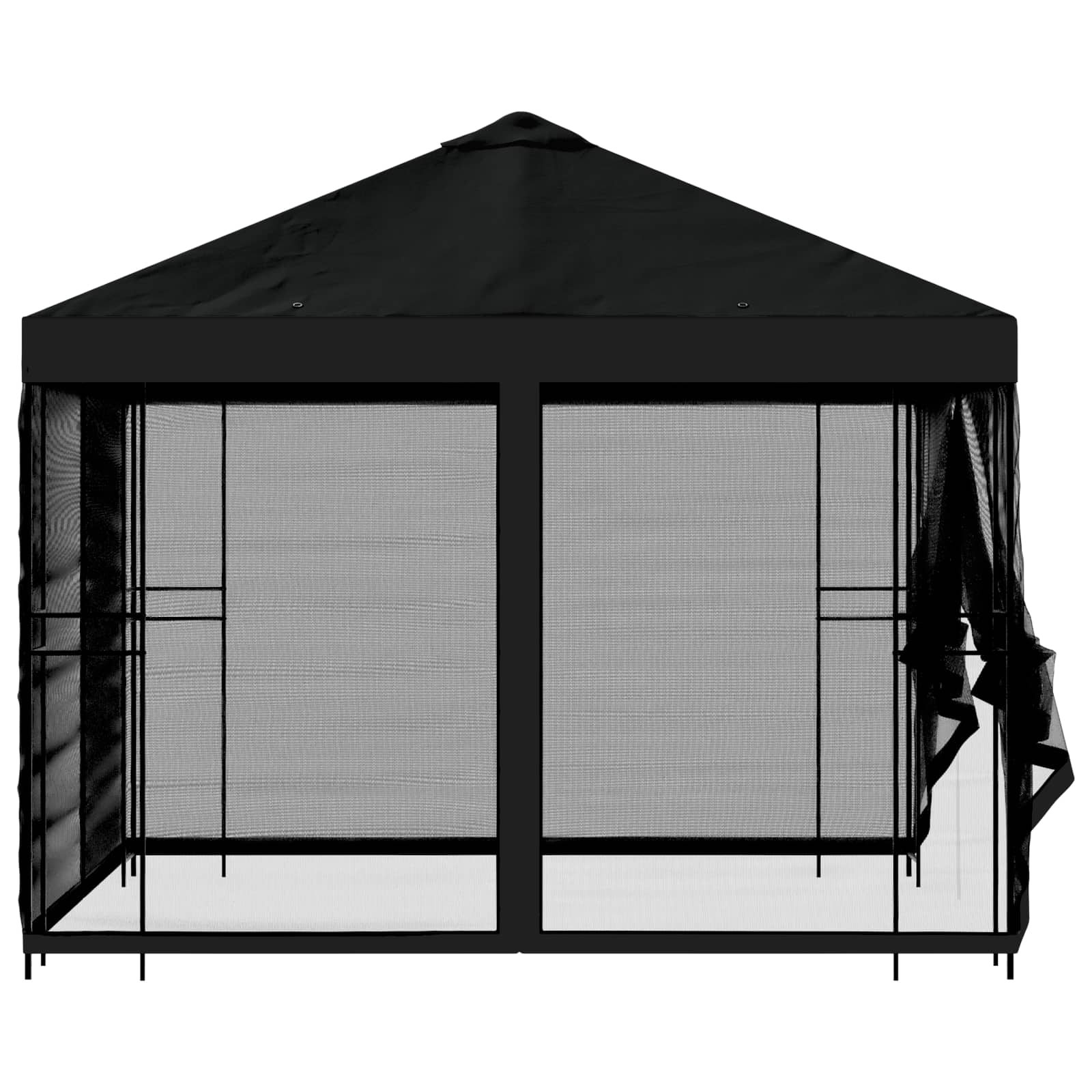 Tuin Gazebo met Zijwanden 3 x 3 m Zwart Polyester en staal image 6