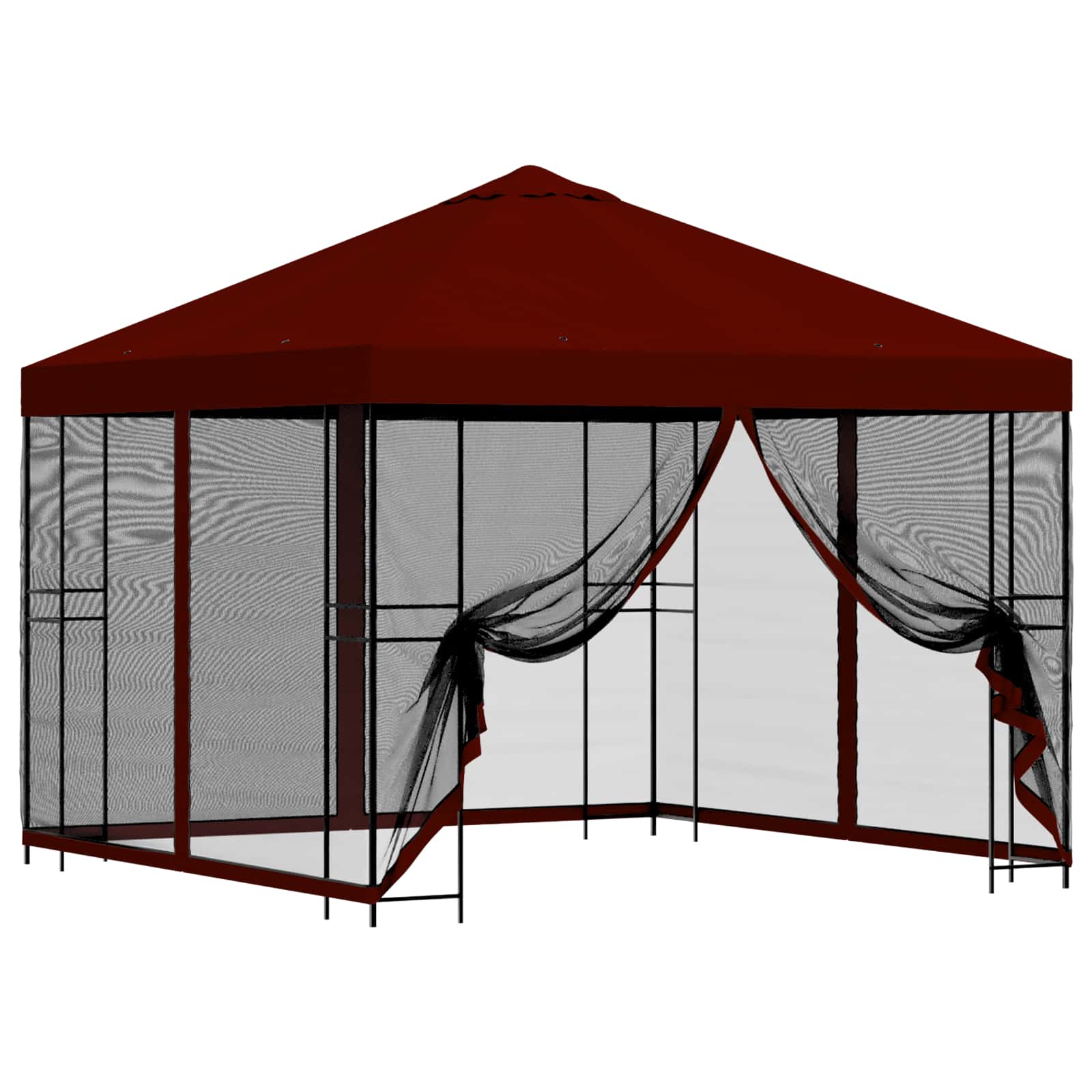 Tuin Gazebo met Zijwanden 3 x 3 m Bordeauxrood image 2