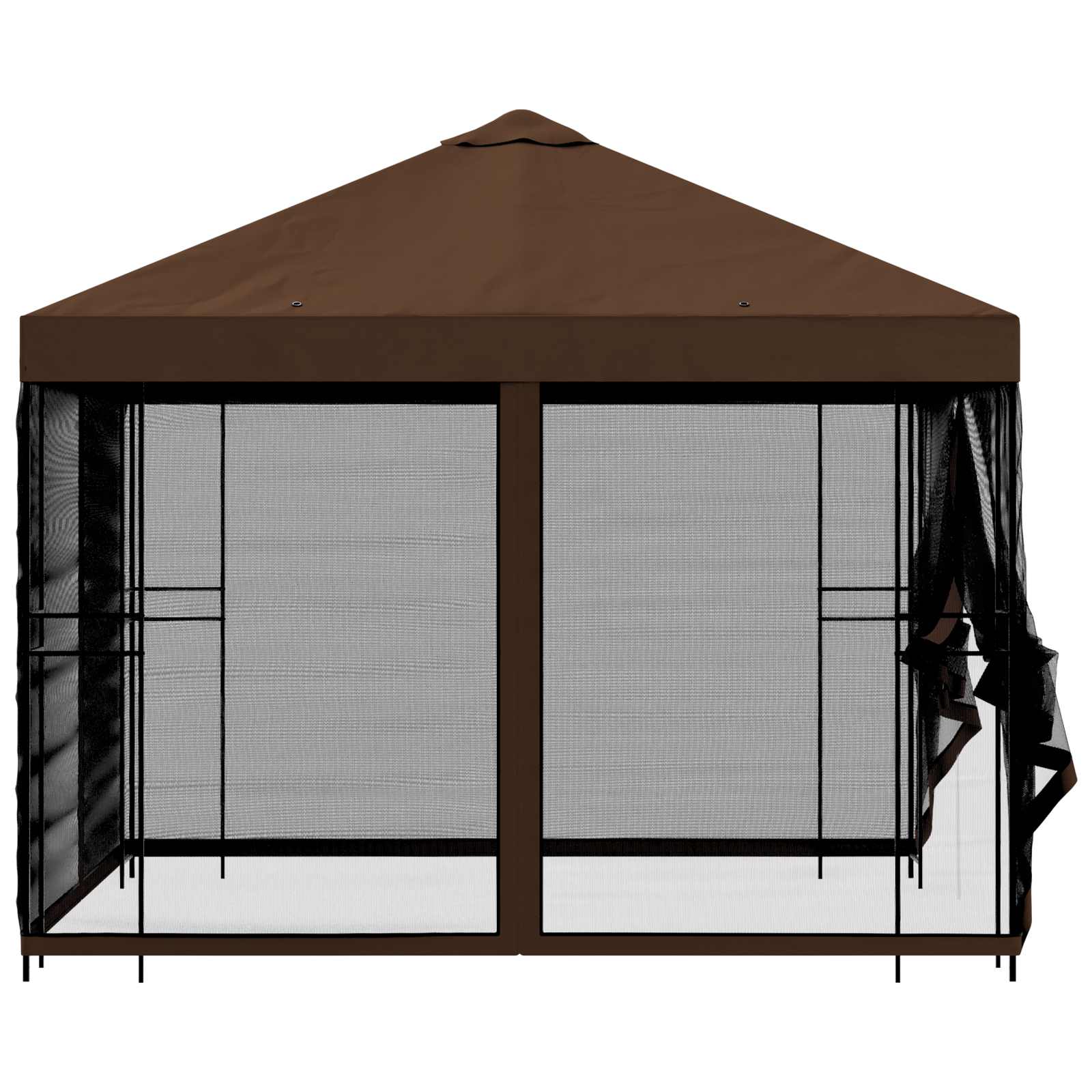 Tuin Gazebo met Zijwanden 3 x 3 m Bruin Polyester en staal 190 image 6