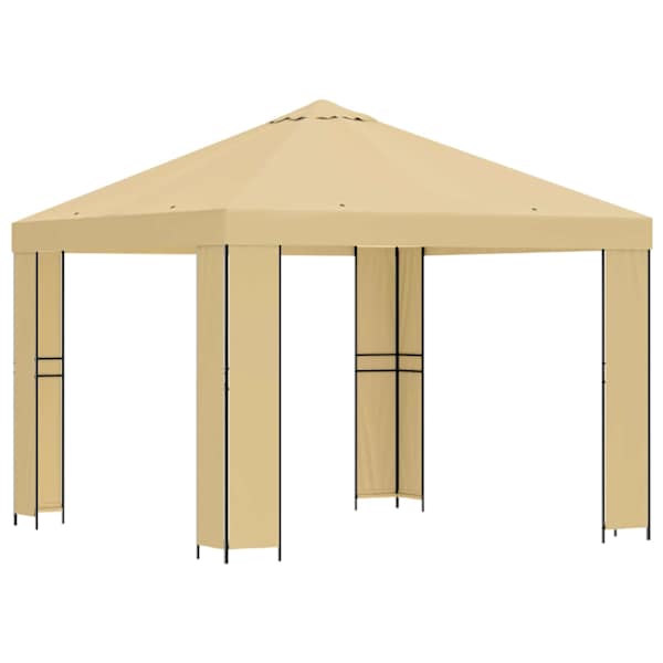 vidaXL Paviljon 3 x 3 m Kreemjas Pol&uuml;ester ja teras 190 gsm