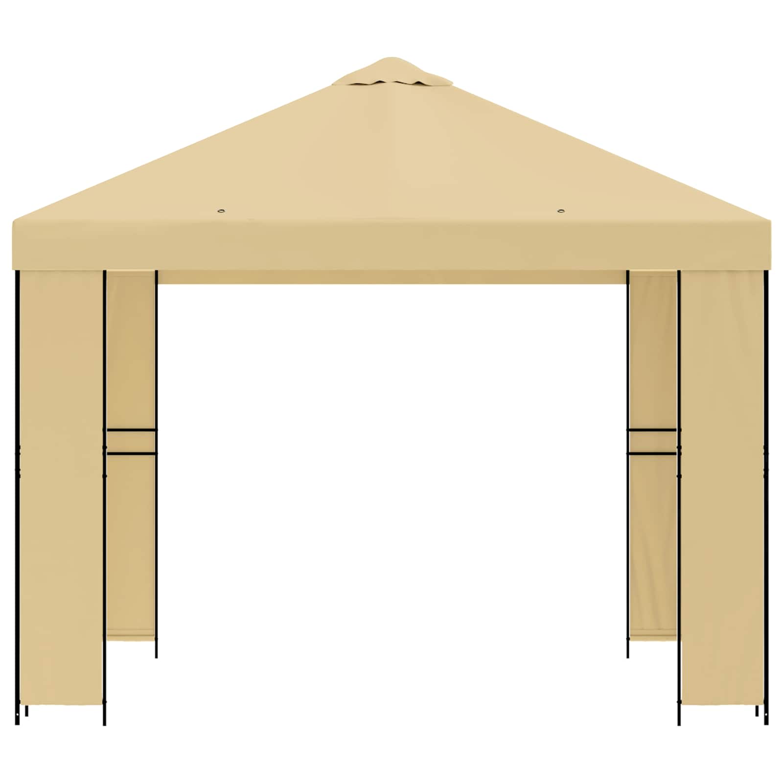 Prieel 3 x 3 m Crèmekleurig Polyester en staal 190 image 3