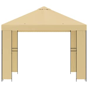 Altán 3 x 3 m Krémová Polyester a ocel 190 gsm - obrázek 3