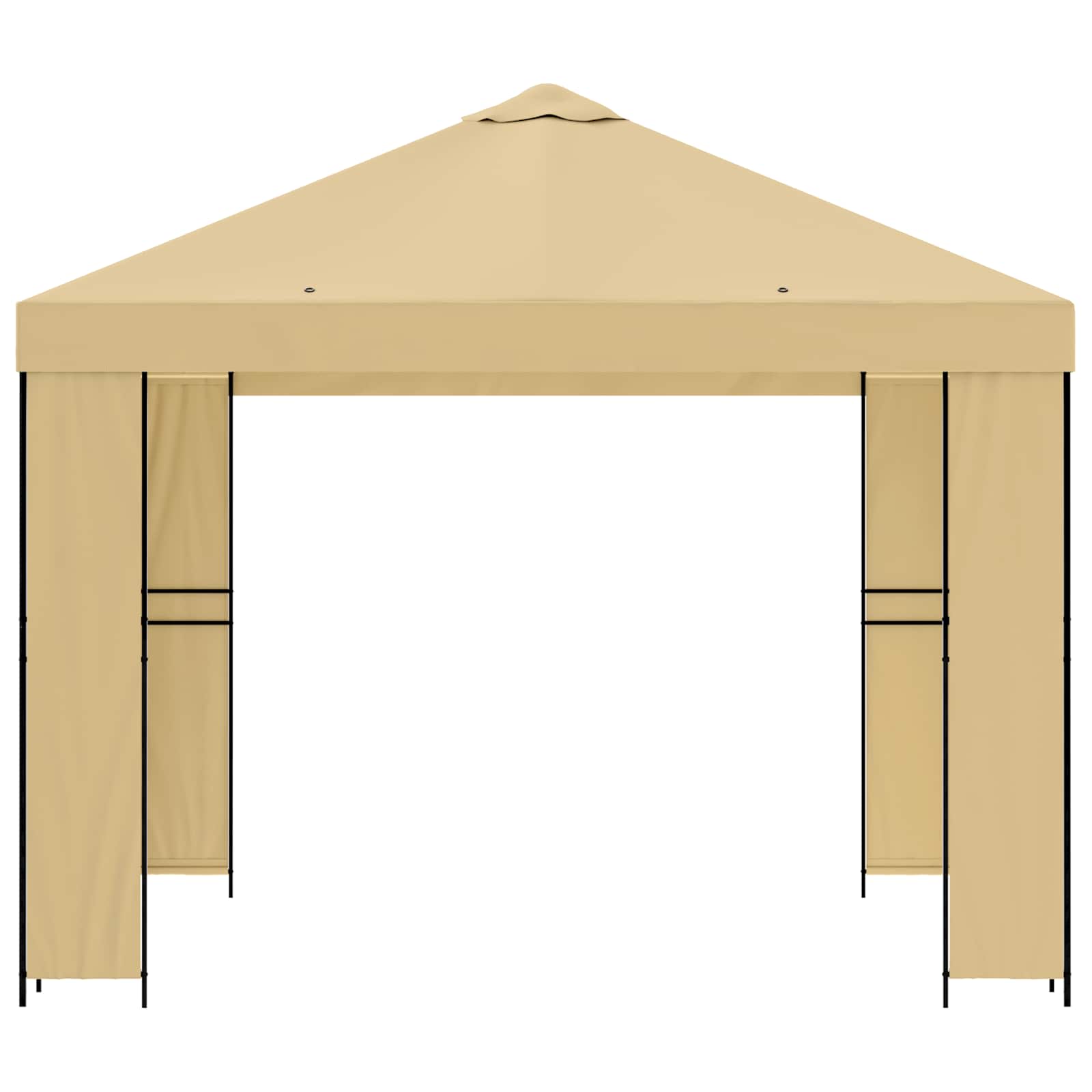 Prieel 3 x 3 m Crèmekleurig Polyester en staal 190 image 4