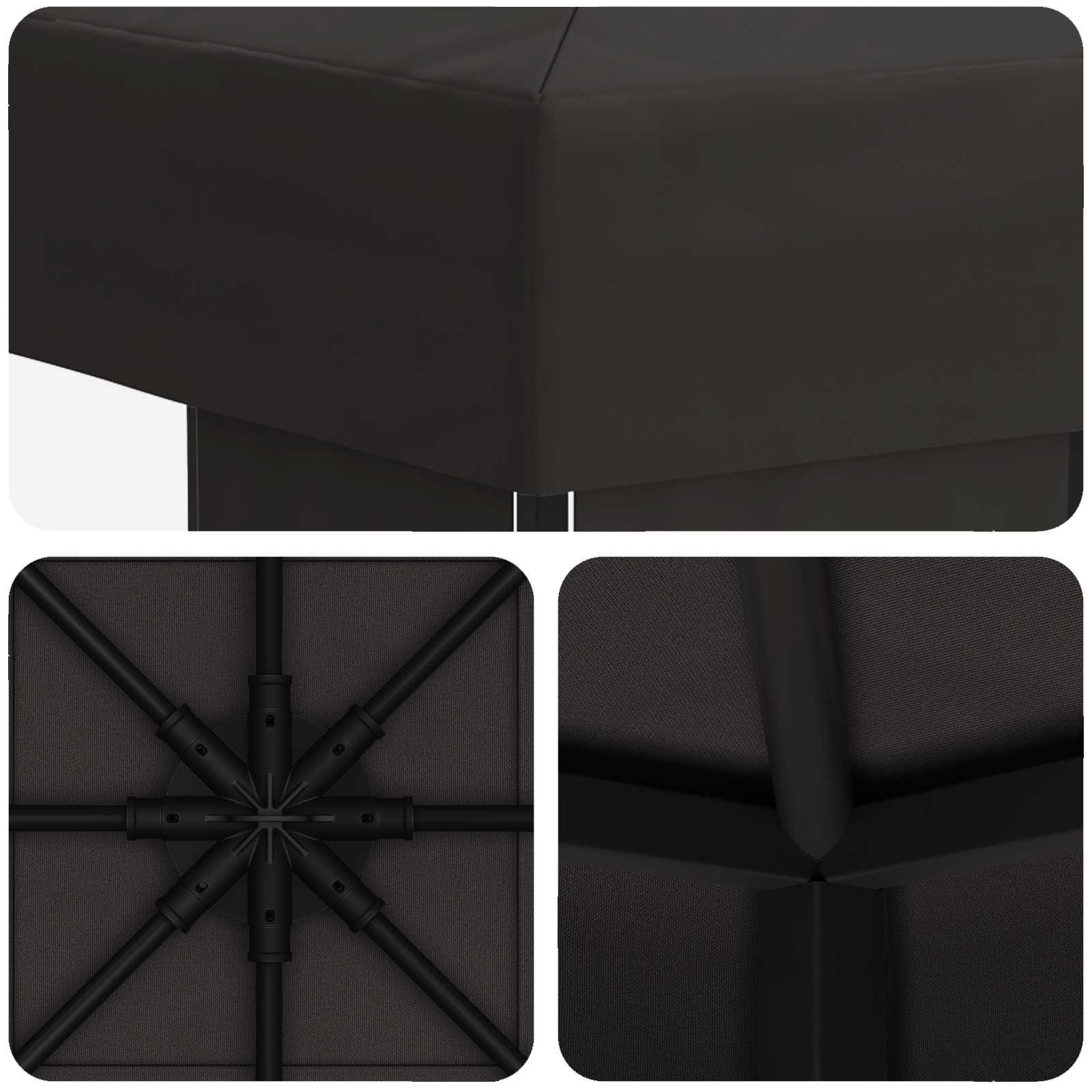 Prieel 3 x 3 m Antracietkleurig Polyester en staal 190 image 5
