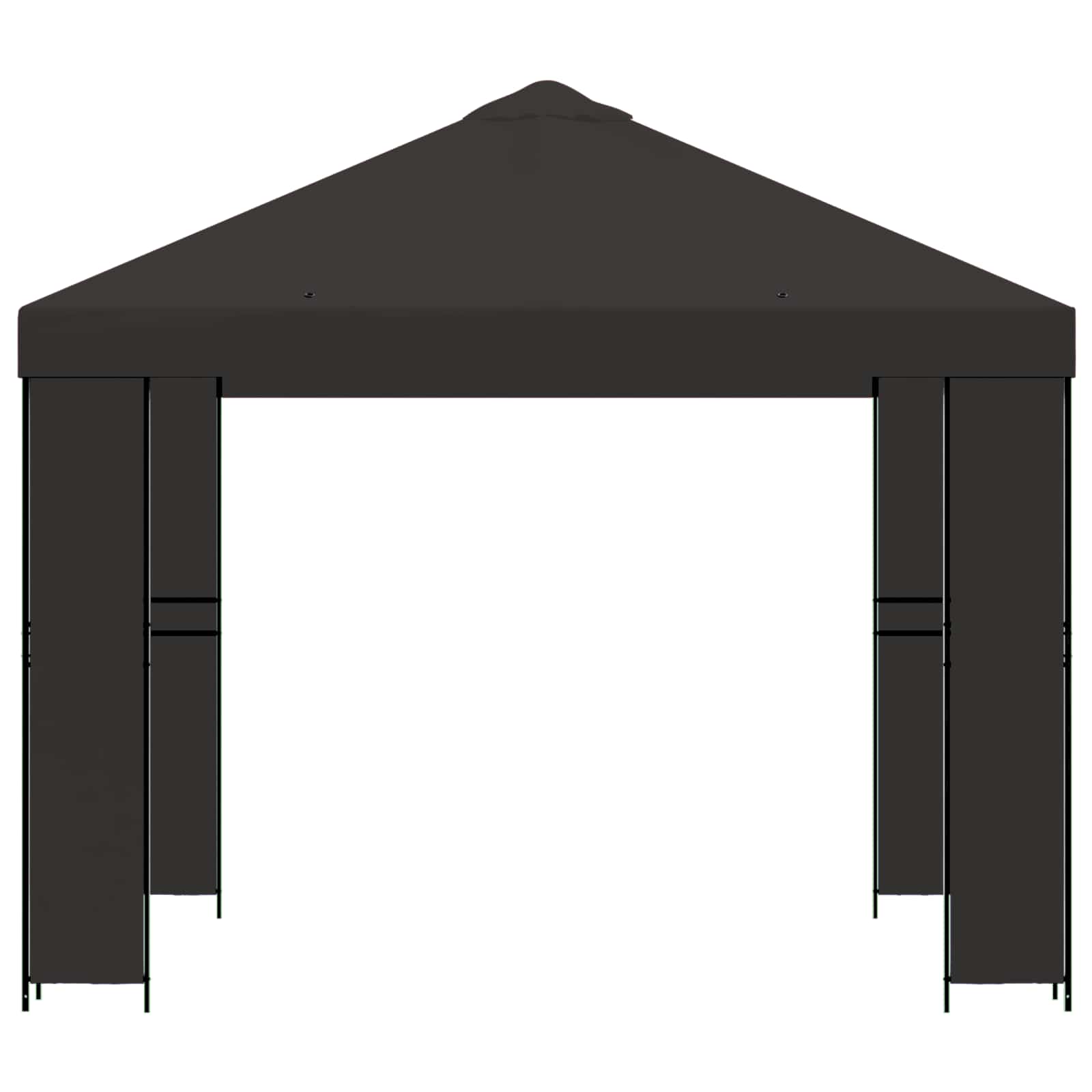 Prieel 3 x 3 m Antracietkleurig Polyester en staal 190 image 3