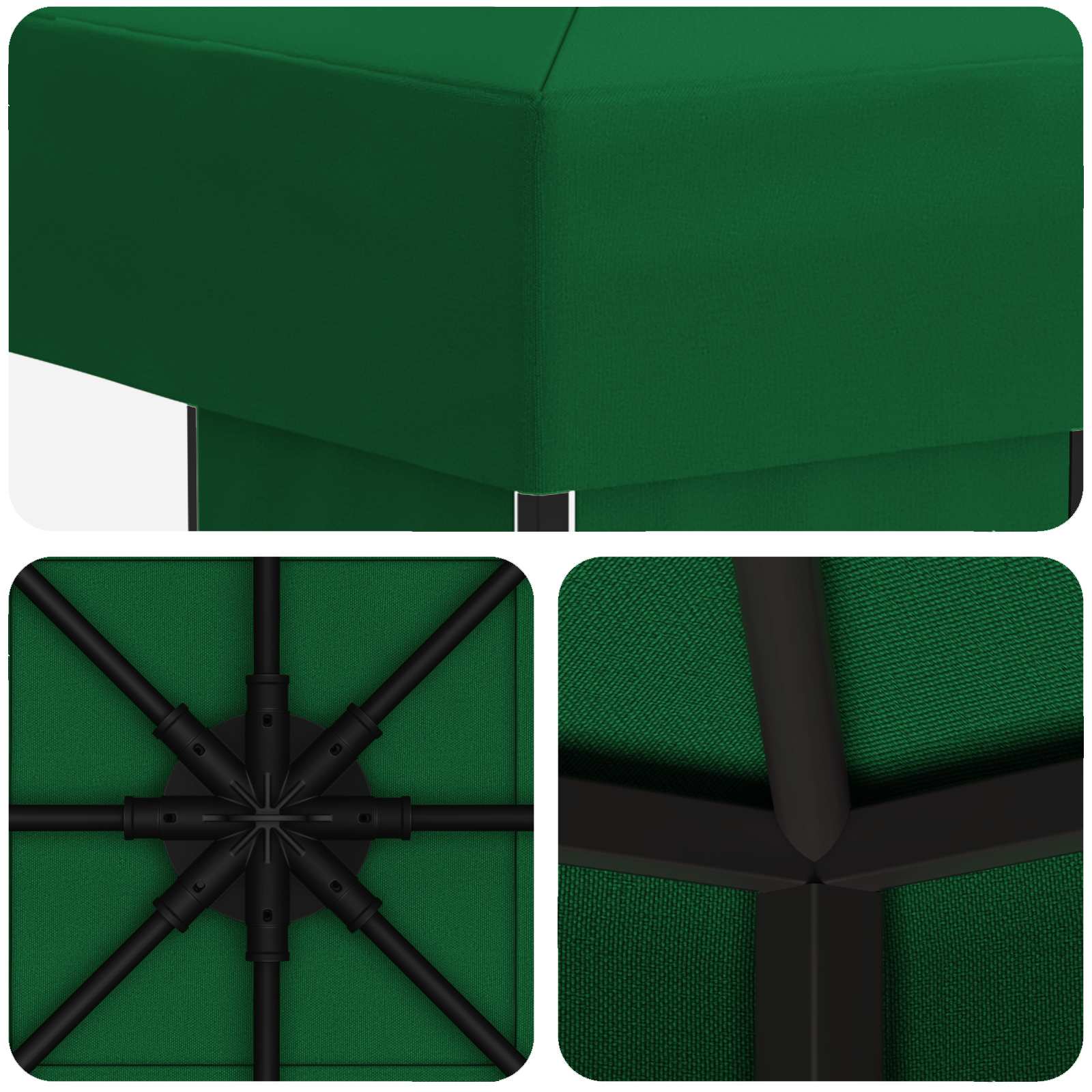 Prieel 3 x 3 m Groen Polyester en staal 190 image 5