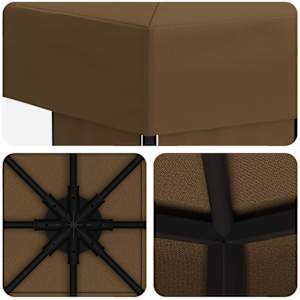 Altán 3 x 3 m Taupe Polyester a ocel 190 gsm - obrázek 5