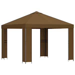 vidaXL Paviljon 3 x 3 m Pruunikashall Pol&uuml;ester ja teras 190 gsm