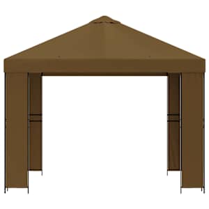 Altán 3 x 3 m Taupe Polyester a ocel 190 gsm - obrázek 3