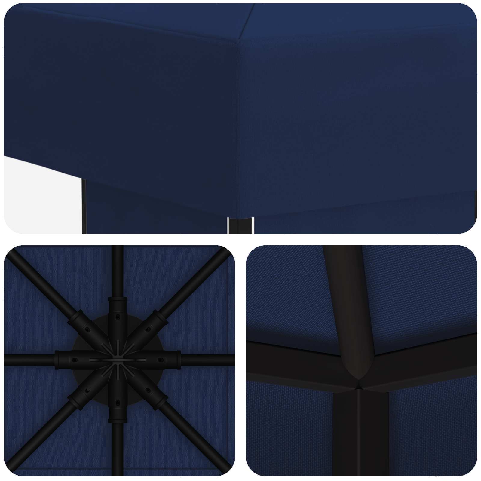 Prieel 3 x 3 m Blauw Polyester en staal 190 image 5