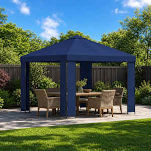 Altán 3 x 3 m Modrá Polyester a ocel 190 gsm - obrázek 1