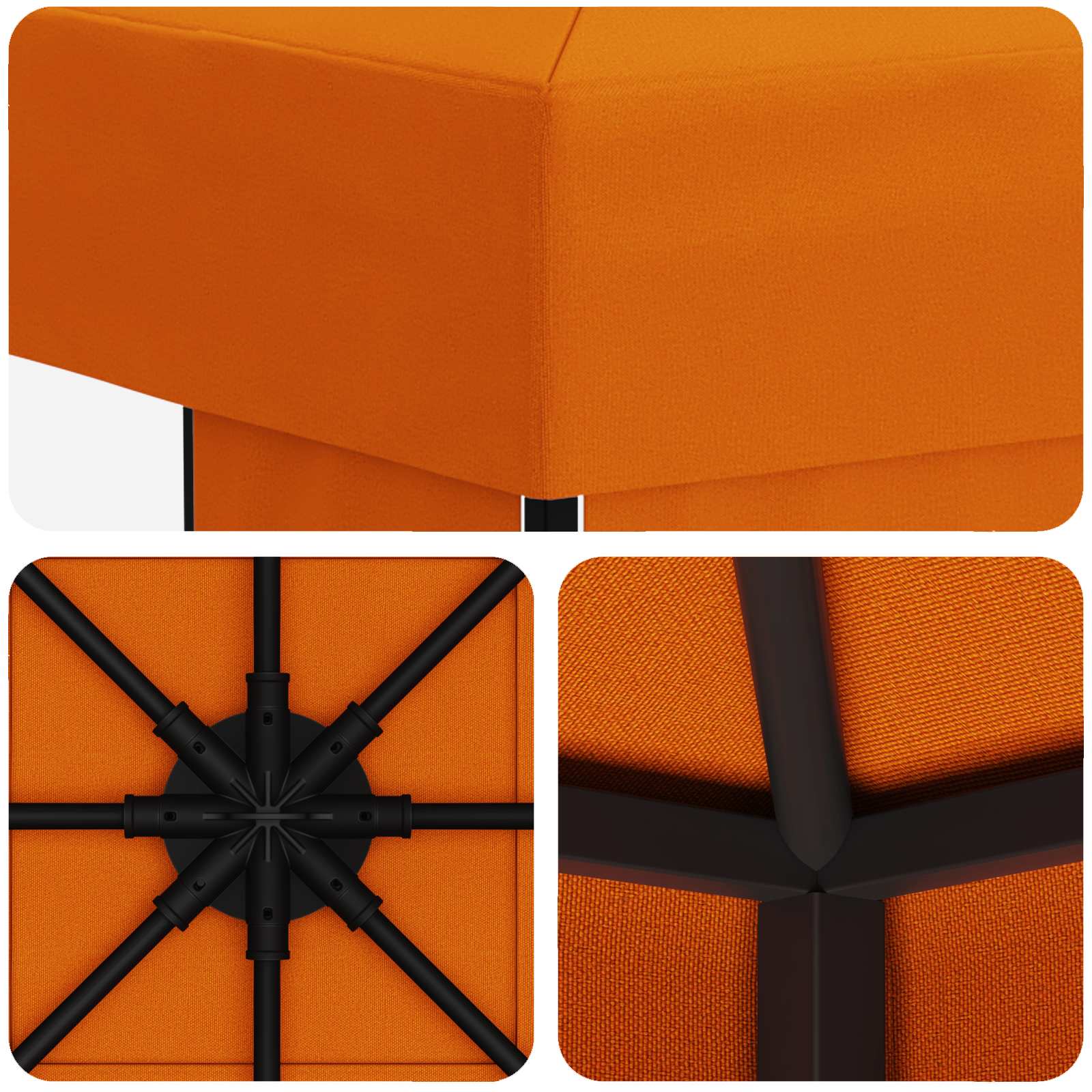 Prieel 3 x 3 m Oranje Polyester en staal 190 image 5