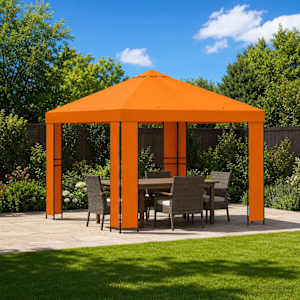 Altán 3 x 3 m Oranžová Polyester a ocel 190 gsm - obrázek 1