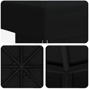 Altán 3 x 3 m Černá Polyester a ocel 190 gsm - obrázek 5