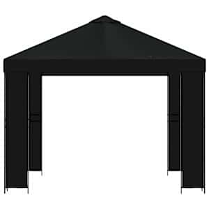 Altán 3 x 3 m Černá Polyester a ocel 190 gsm - obrázek 3