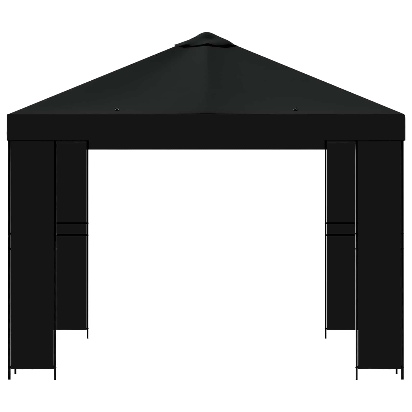 Prieel 3 x 3 m Zwart Polyester en staal 190 image 4