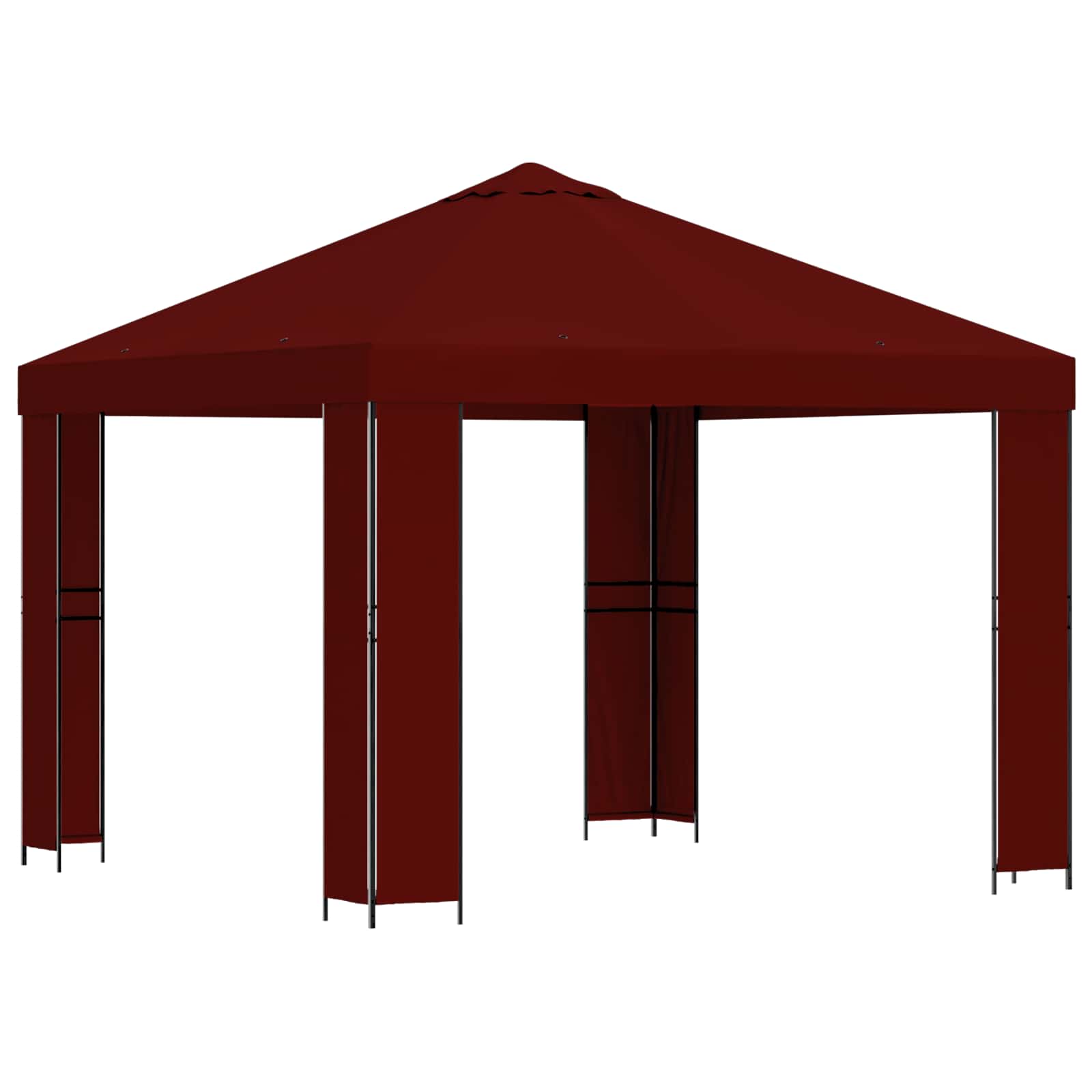 Prieel 3 x 3 m Bordeauxrood Polyester en staal 190 image 2