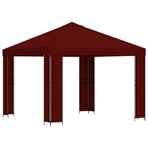 vidaXL Paviljon 3 x 3 m Veinipunane Pol&uuml;ester ja teras 190 gsm