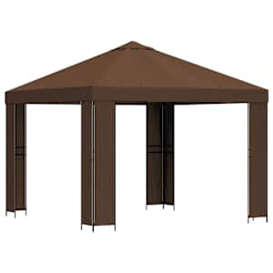 vidaXL Paviljon 3 x 3 m Pruun Pol&uuml;ester ja teras 190 gsm
