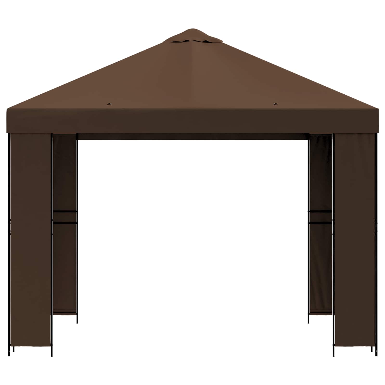Prieel 3 x 3 m Bruin Polyester en staal 190 image 3