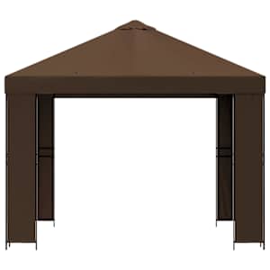 Altán 3 x 3 m Hnědá Polyester a ocel 190 gsm - obrázek 3