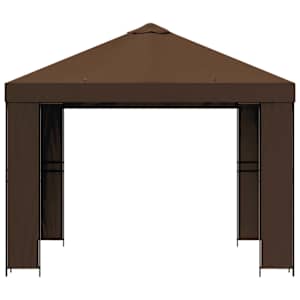 Altán 3 x 3 m Hnědá Polyester a ocel 190 gsm - obrázek 4