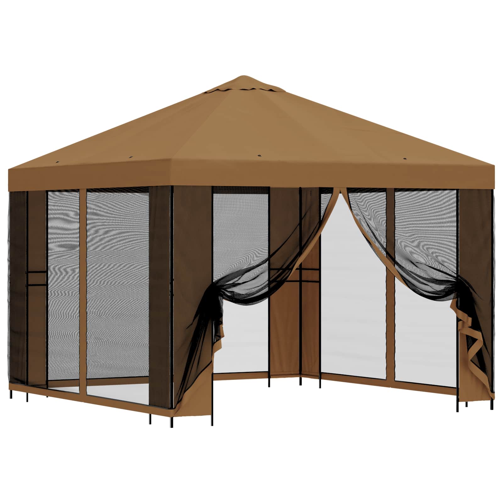 Tuin Gazebo met Zijwanden 3 x 3 m Beige Polyester en staal 190 image 2