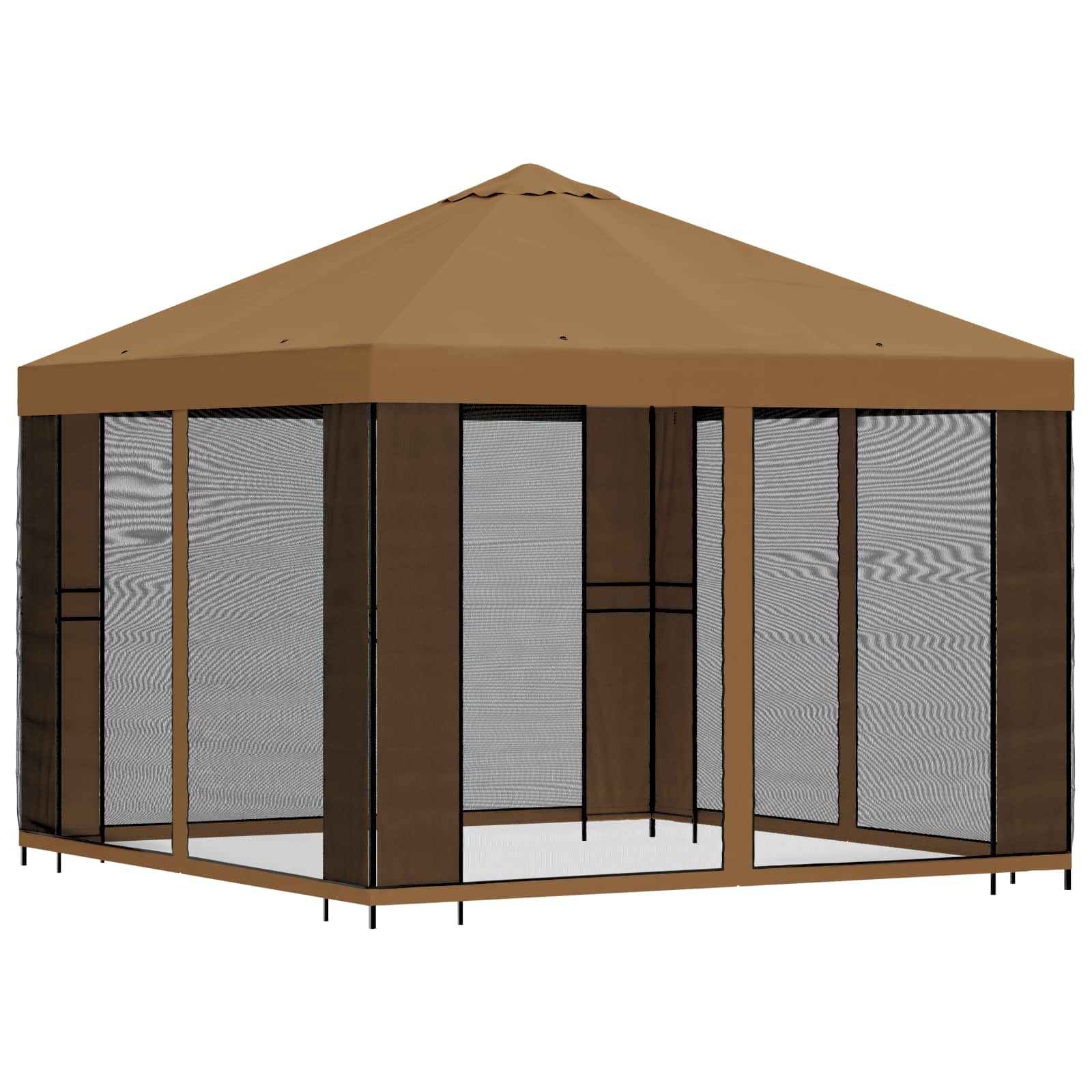 Tuin Gazebo met Zijwanden 3 x 3 m Beige Polyester en staal 190 image 3