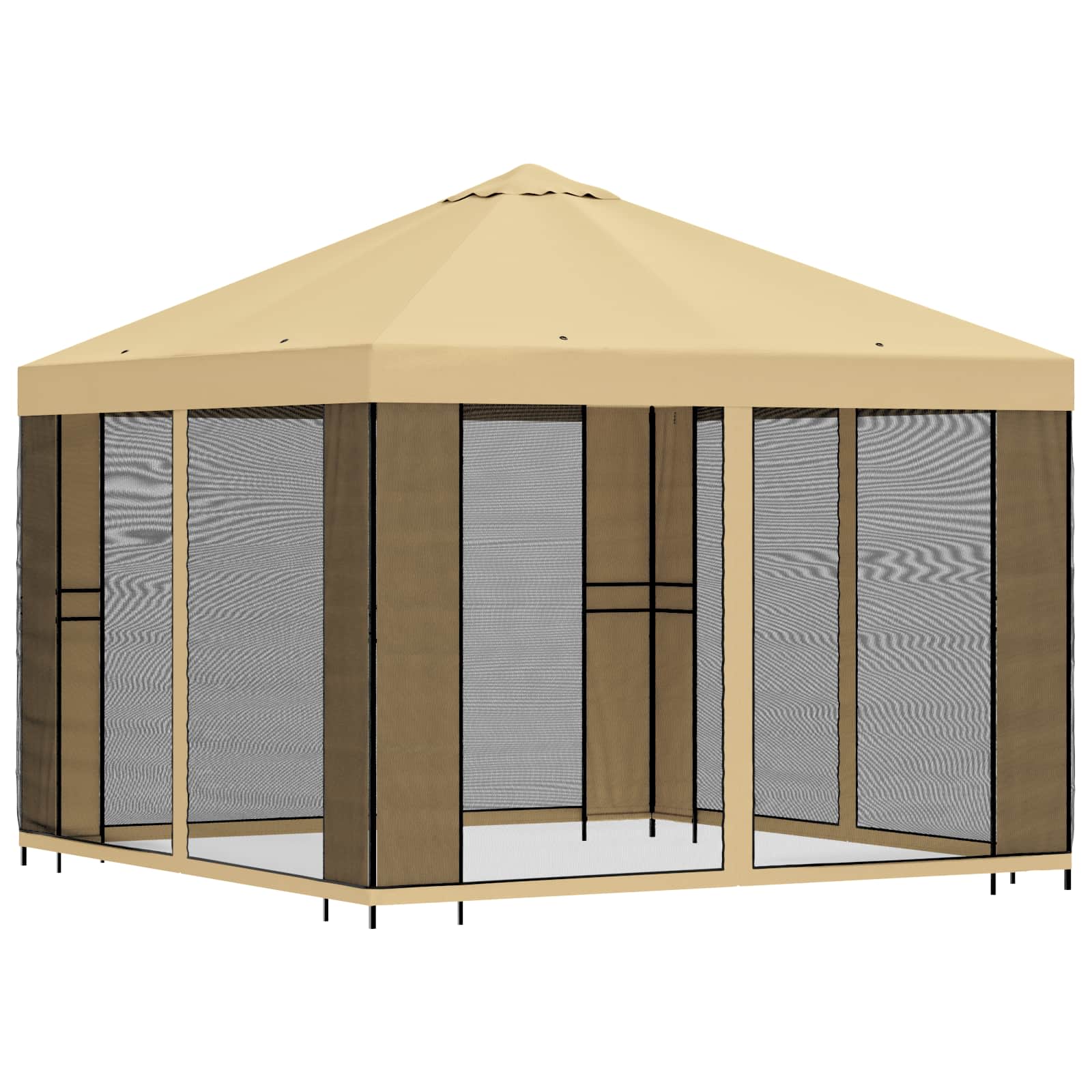 Tuin Gazebo met Zijwanden 3 x 3 m Crèmekleurig image 3