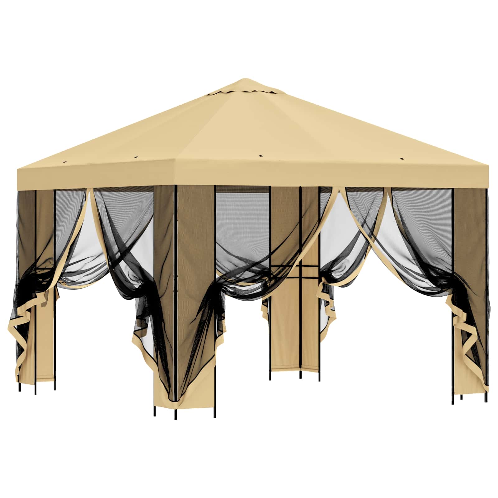 Tuin Gazebo met Zijwanden 3 x 3 m Crèmekleurig image 4