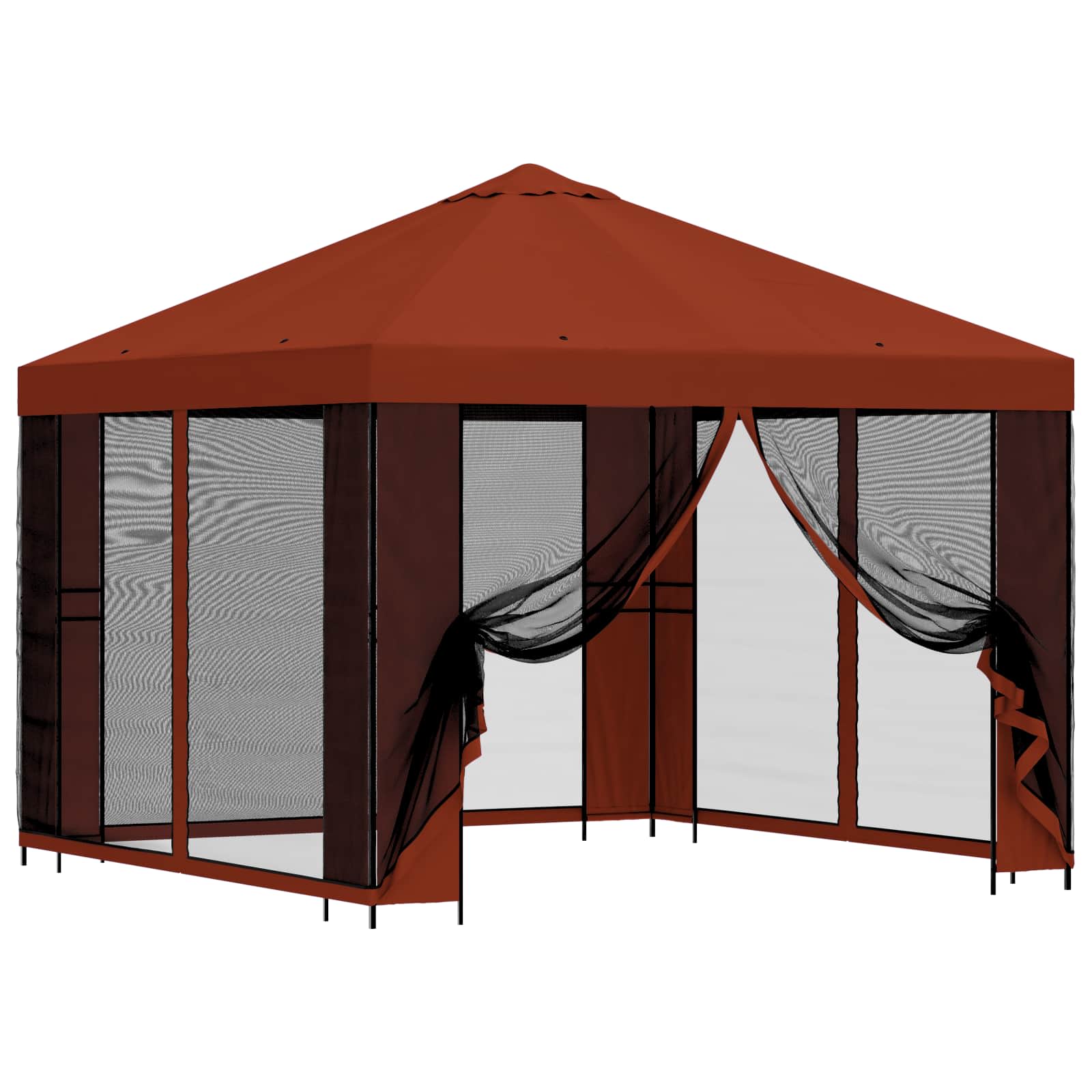 Tuin Gazebo met Zijwanden 3 x 3 m Terracotta Polyester en staal image 2