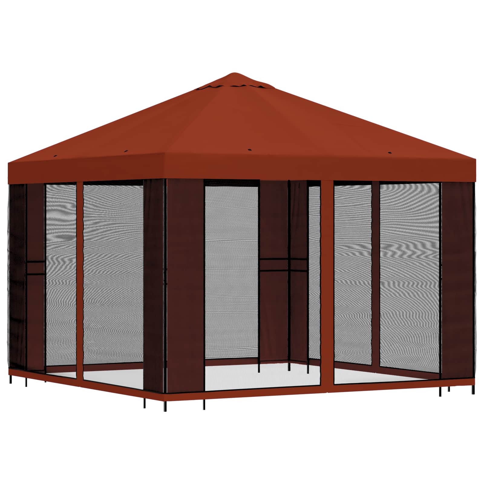 Tuin Gazebo met Zijwanden 3 x 3 m Terracotta Polyester en staal image 3