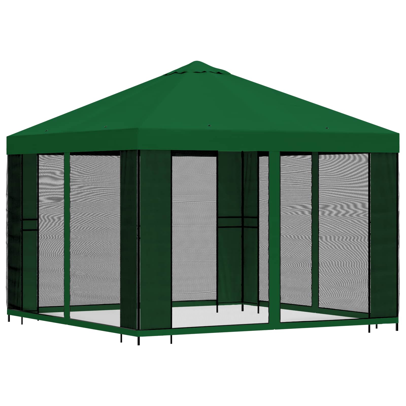 Tuin Gazebo met Zijwanden 3 x 3 m Groen Polyester en staal 190 image 3