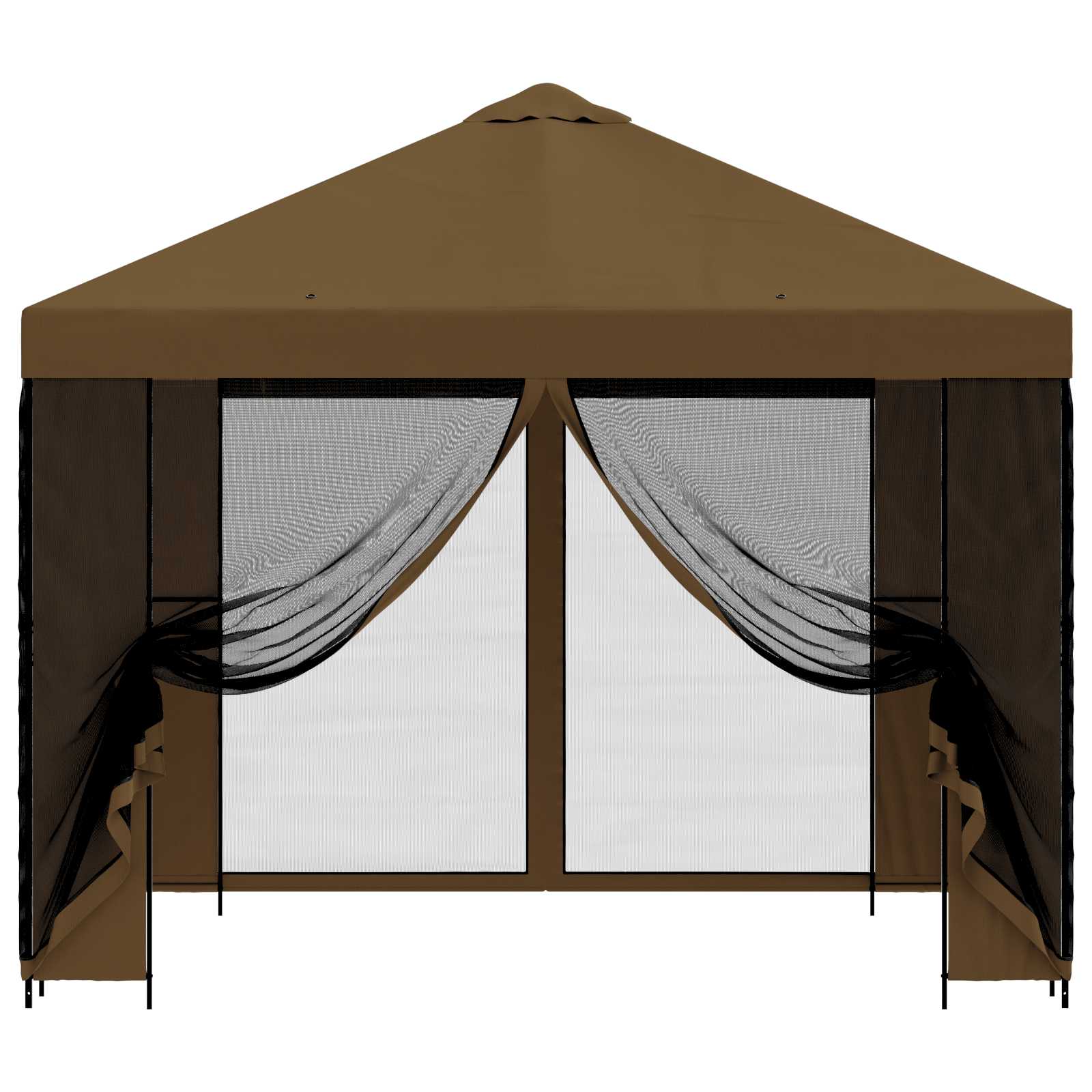 Tuin Gazebo met Zijwanden 3 x 3 m Taupe Polyester en staal 190 image 5