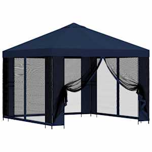 vidaXL Aia telk k&uuml;lgseintega 3 x 3 m Sinine Pol&uuml;ester ja teras 190 gsm