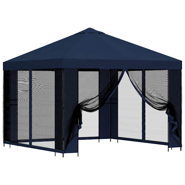 vidaXL Aia telk k&uuml;lgseintega 3 x 3 m Sinine Pol&uuml;ester ja teras 190 gsm