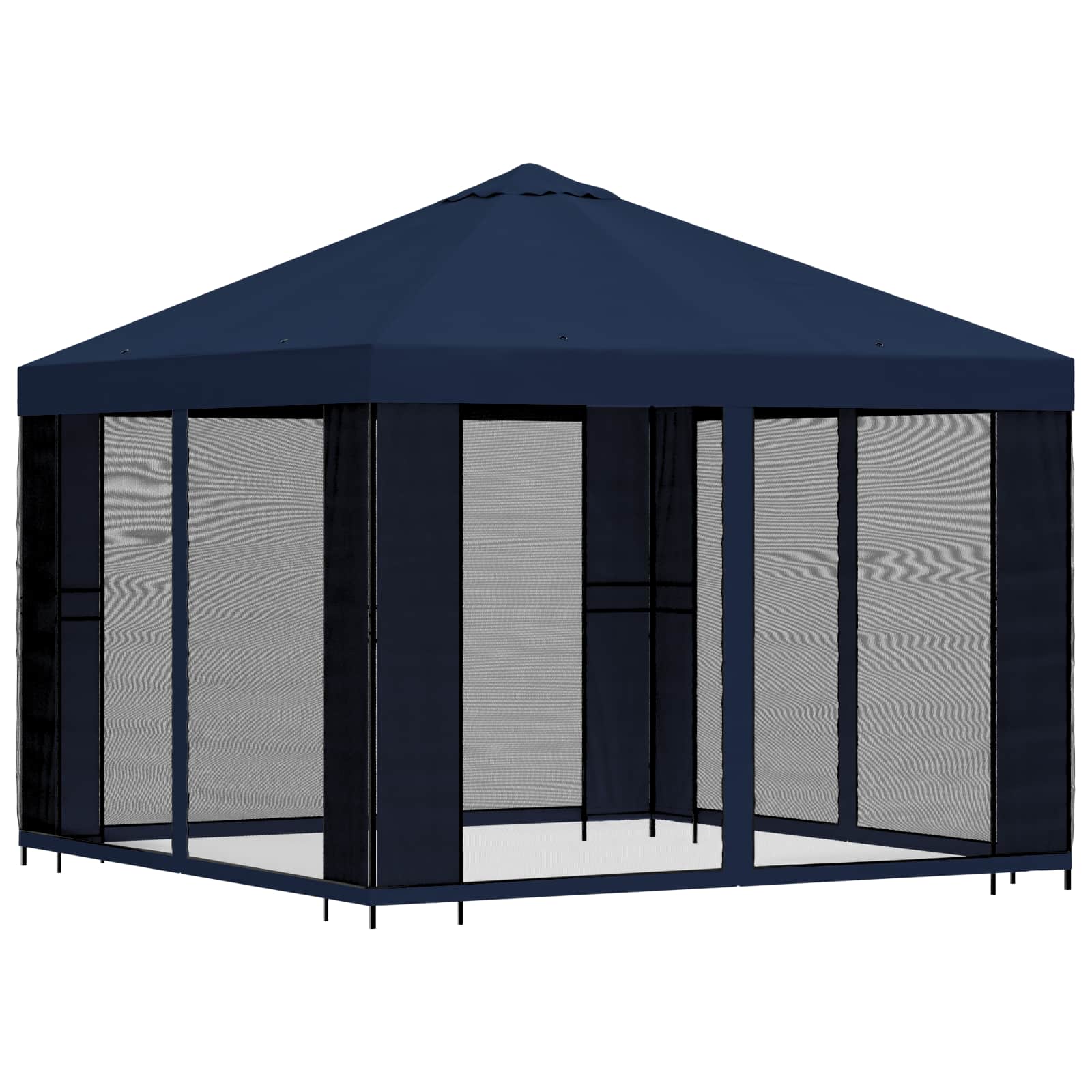 Tuin Gazebo met Zijwanden 3 x 3 m Blauw Polyester en staal 190 image 3