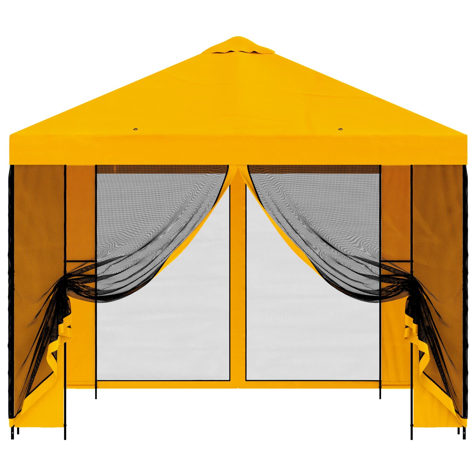 Tuin Gazebo met Zijwanden 3 x 3 m Geel Polyester en staal 190 image 5