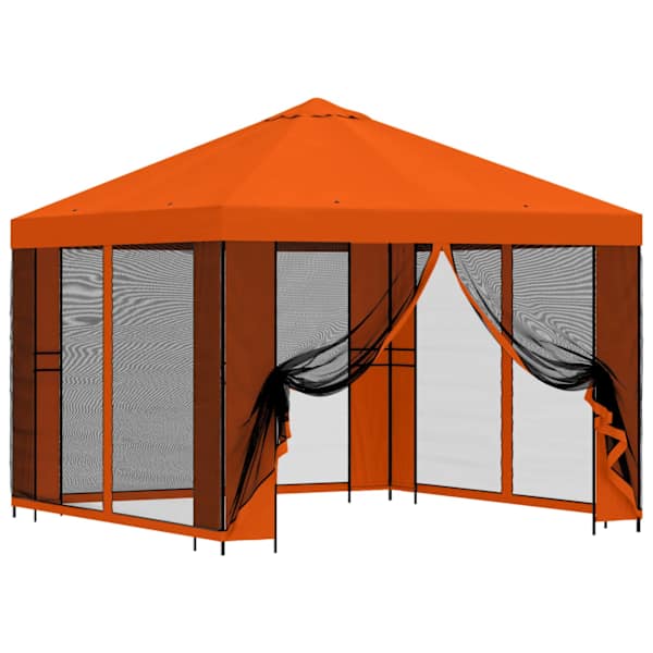 vidaXL Aia telk k&uuml;lgseintega 3 x 3 m Oranž Pol&uuml;ester ja teras 190 gsm