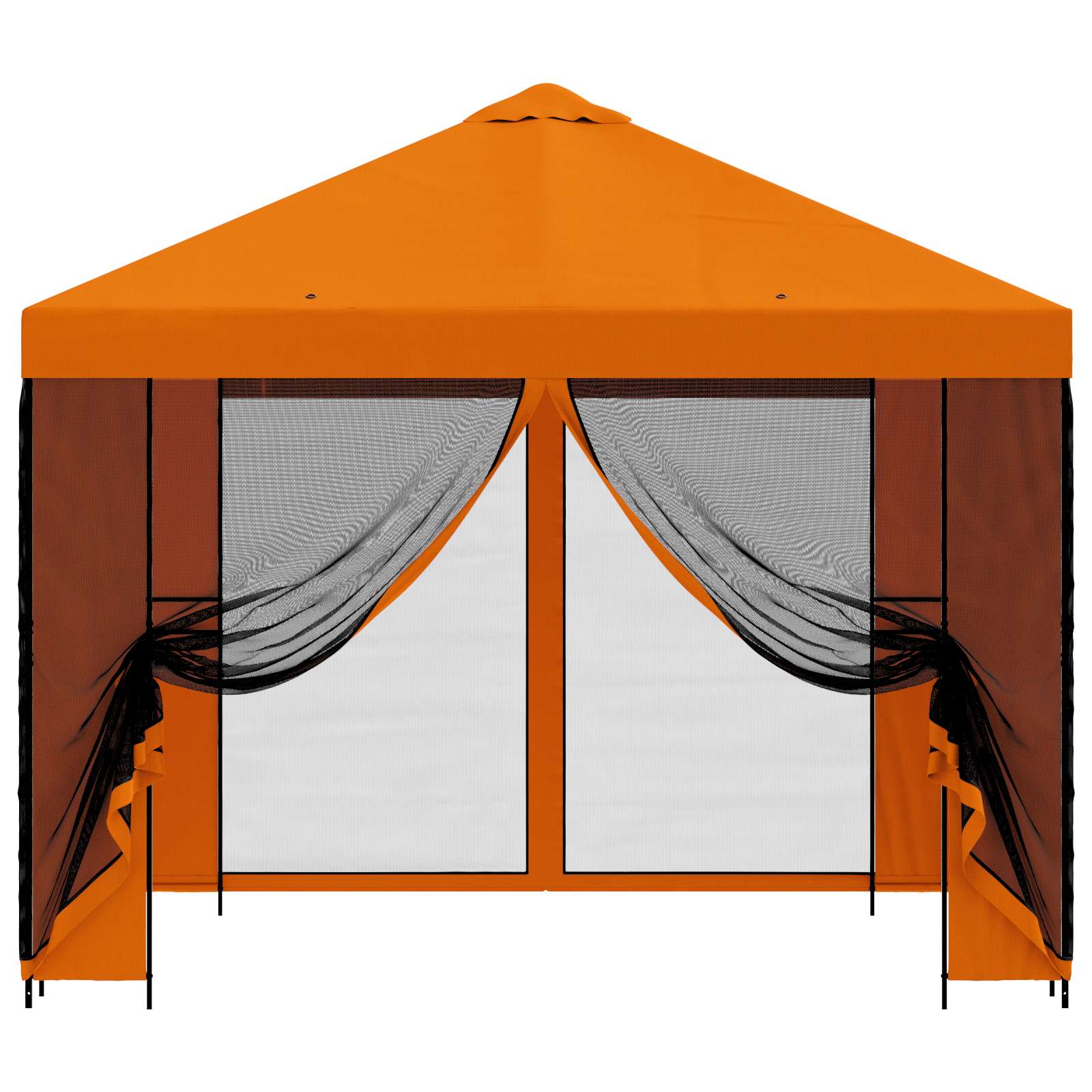 Tuin Gazebo met Zijwanden 3 x 3 m Oranje Polyester en staal 190 image 5