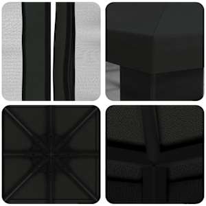 Zahradní altán se stěnami 3 x 3 m Černá Polyester a ocel - obrázek 7