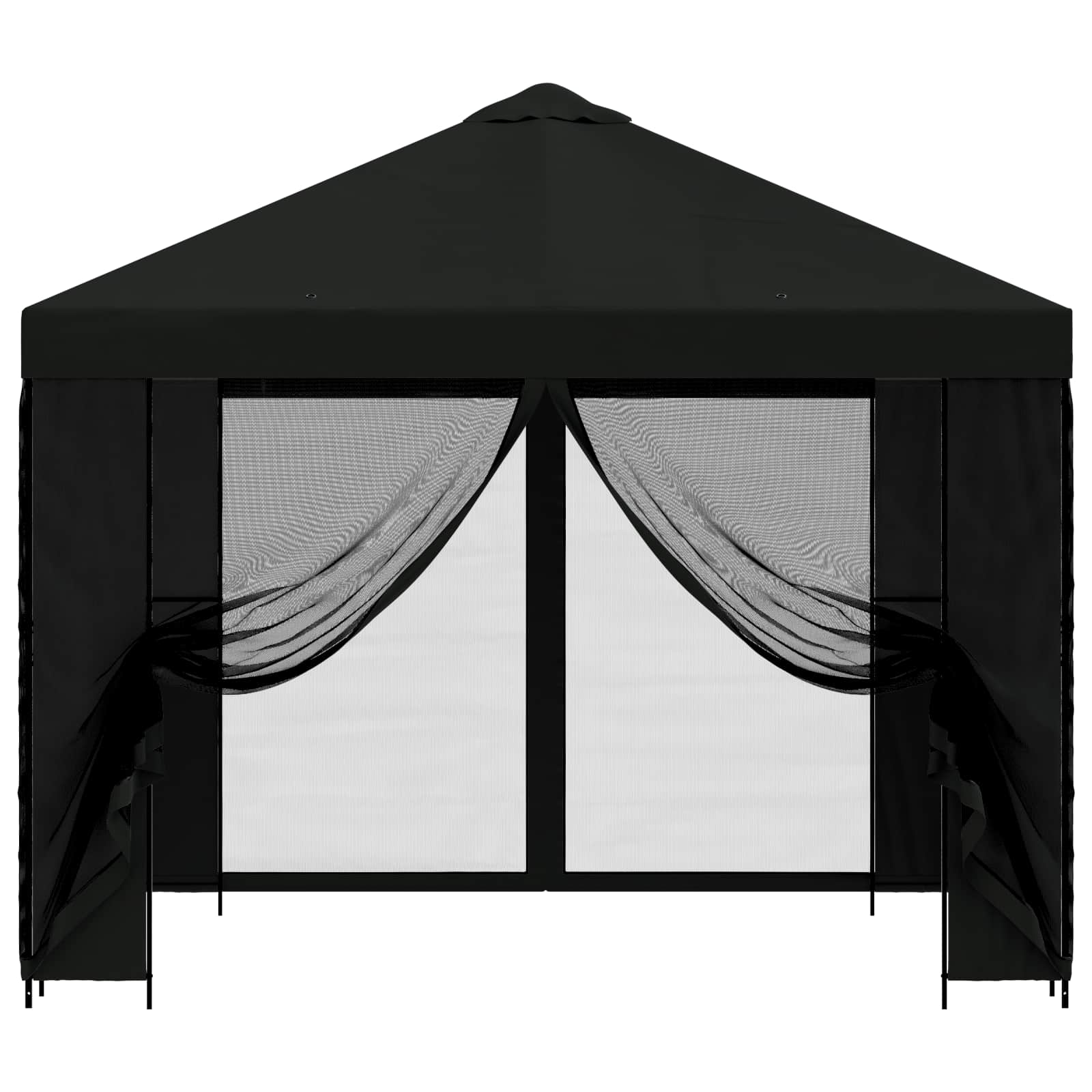 Tuin Gazebo met Zijwanden 3 x 3 m Zwart Polyester en staal 190 image 5