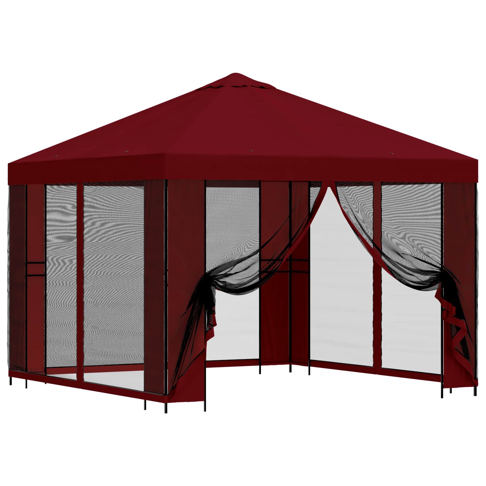 Tuin Gazebo met Zijwanden 3 x 3 m Bordeauxrood image 2