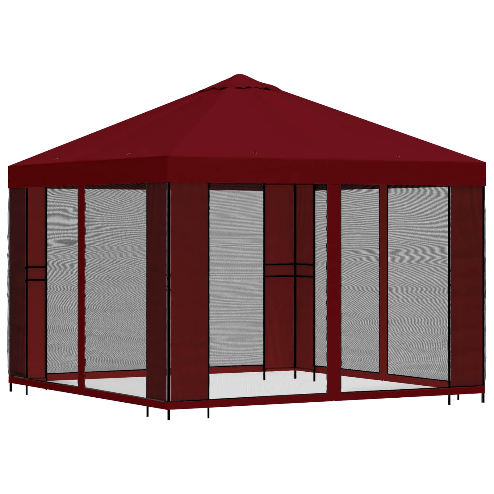 Tuin Gazebo met Zijwanden 3 x 3 m Bordeauxrood image 3
