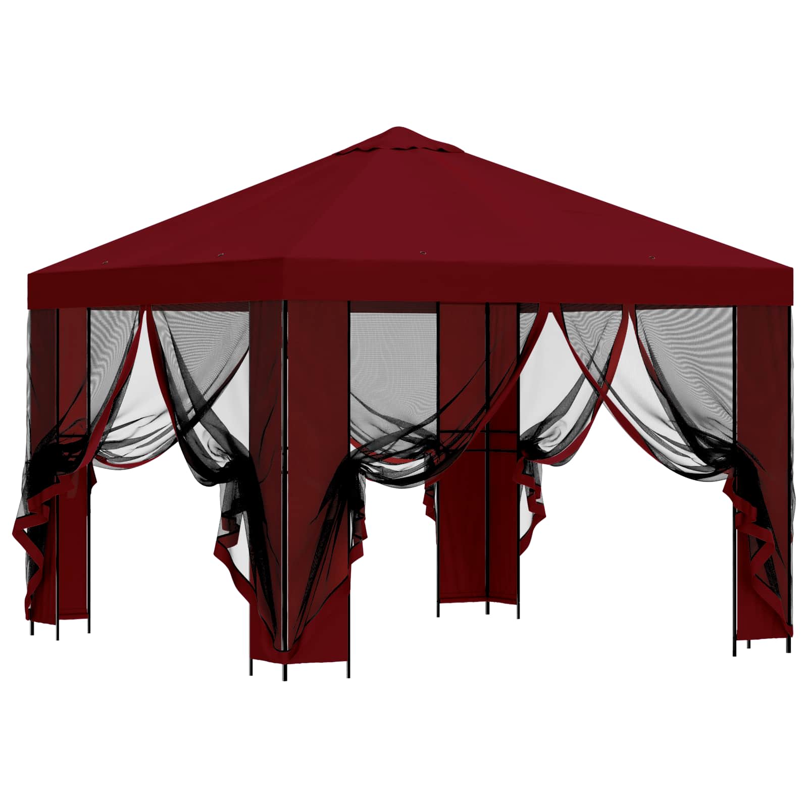 Tuin Gazebo met Zijwanden 3 x 3 m Bordeauxrood image 4