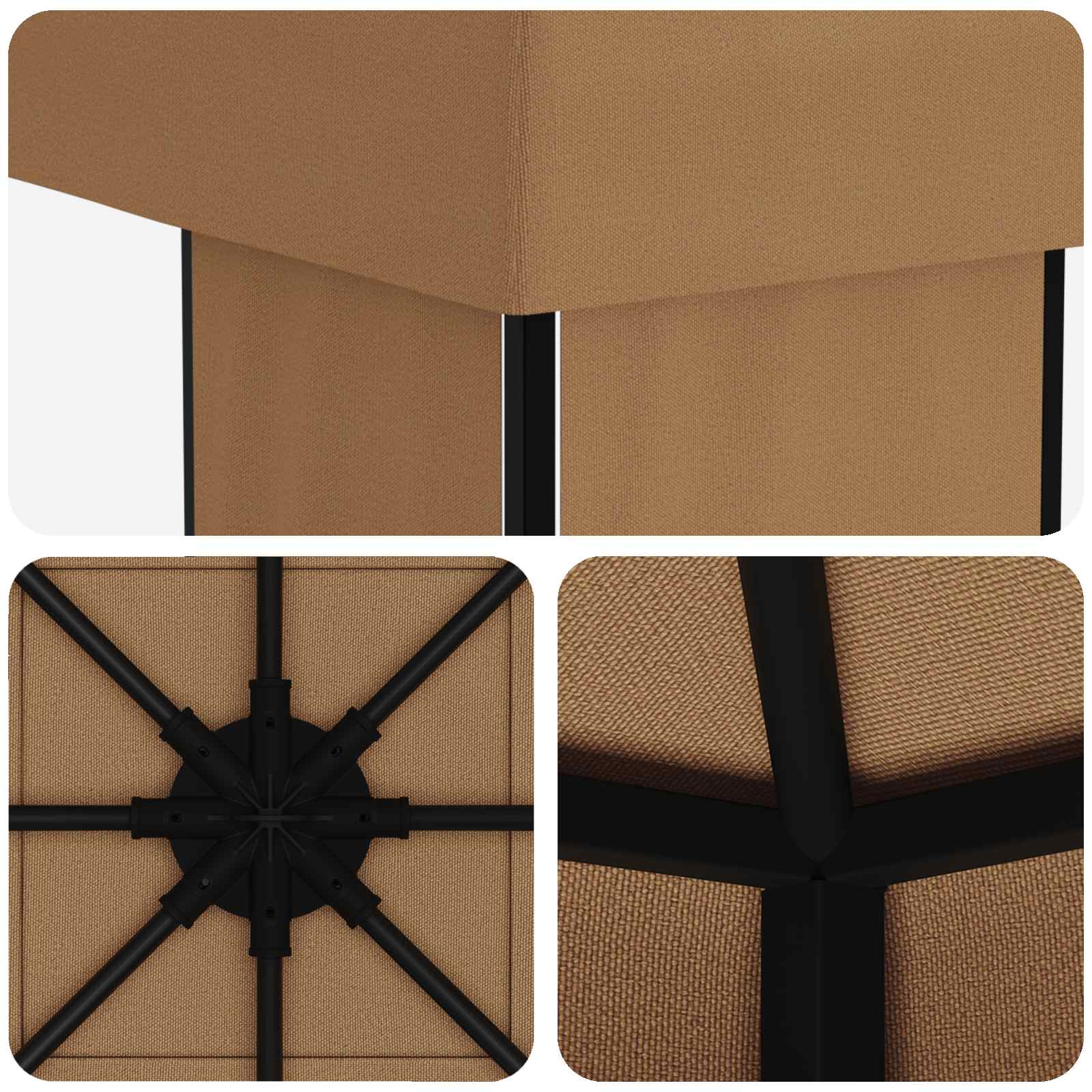 Prieel 4 × 3 m Beige Polyester en staal 190 image 5