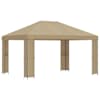 vidaXL Paviljon 4 &times; 3 m Beež Pol&uuml;ester ja teras 190 gsm