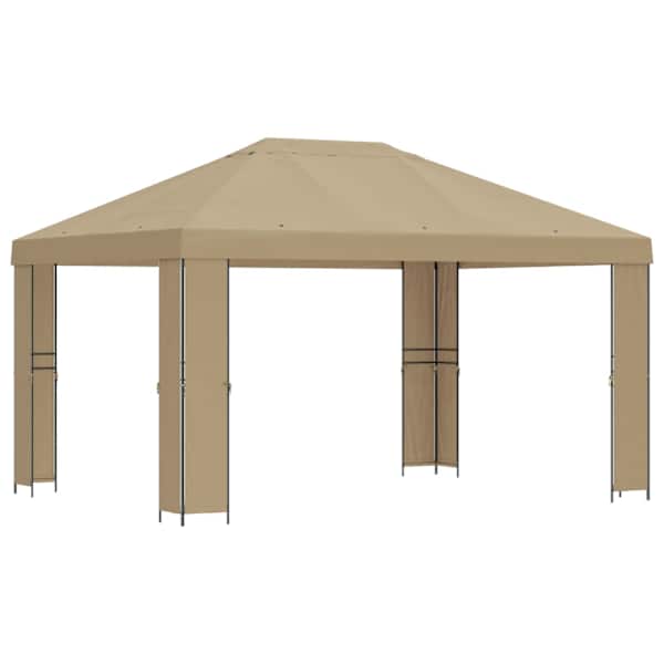 vidaXL Paviljon 4 &times; 3 m Beež Pol&uuml;ester ja teras 190 gsm